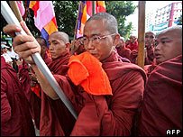 Burma protesters